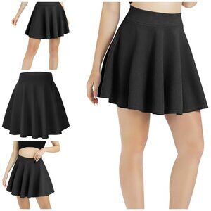 Women's Basic Versatile Stretchy Flared Casual Mini Skater Skirt